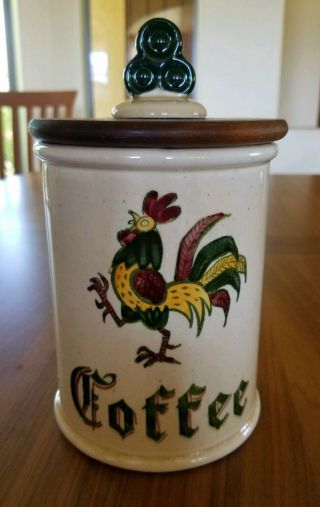 Vintage Metlox Mcm Poppytrail Rooster Coffee Canister