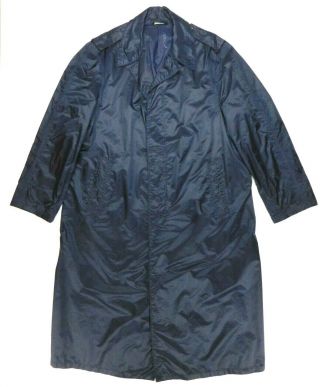 Vintage 1977 Usaf Us Air Force Mans Military Uniform Nylon Blue Raincoat 40 Xl