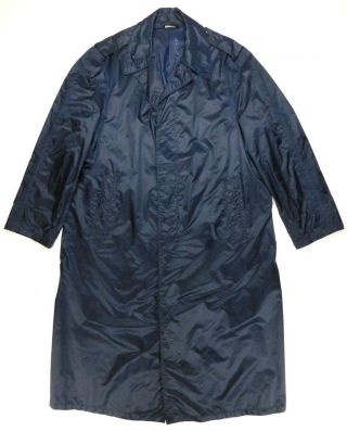 Vintage 1977 USAF US Air Force Mans Military Uniform Nylon Blue Raincoat 40 XL 2
