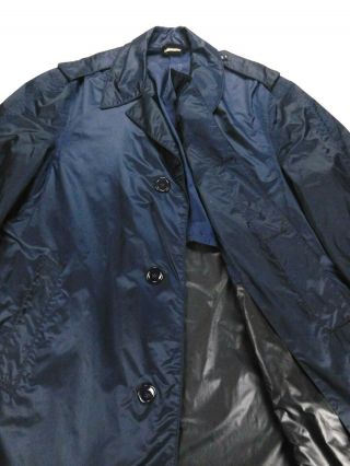 Vintage 1977 USAF US Air Force Mans Military Uniform Nylon Blue Raincoat 40 XL 6