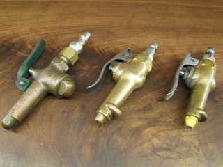 Vintage Schrader Usa & Jenkins Blow Gun Brass Air Valve Nozzles.