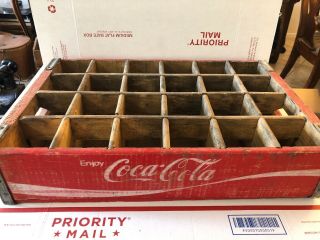 Vintage Coca Cola Red Crate Coke Wood Box Pop 24 Wooden Dividers