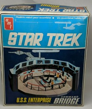 Vintage Amt Star Trek Uss Enterprise Command Bridge Model Kit S950 1975 Complete