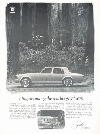 1977 Cadillac Seville Sedan - Classic Vintage Advertisement Ad H44