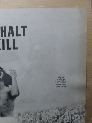 Vintage Black /White Poster THOU SHALT NOT KILL Peace political WAR 1967 in G184 2