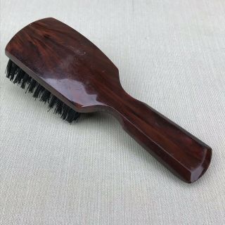 Fuller Brush Vintage Bakelite Flat Paddle Hairbrush Faux Wood Grain 5