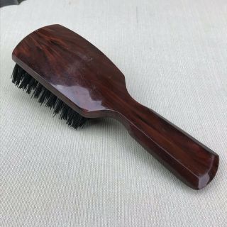 Fuller Brush Vintage Bakelite Flat Paddle Hairbrush Faux Wood Grain 6