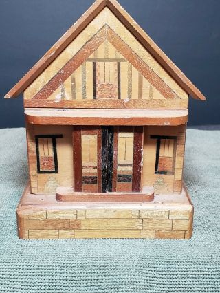 Vintage Japanese Wooden Puzzle House Bank Secret Hidden Drawer