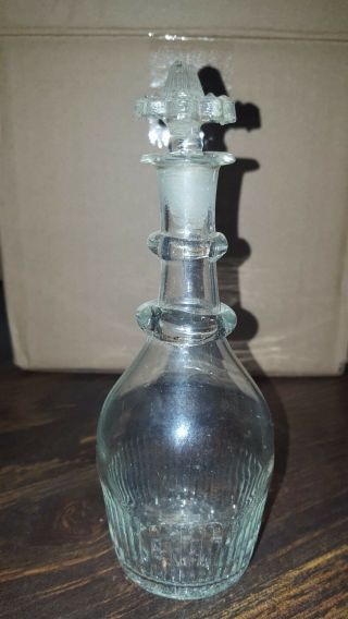 Vintage Clear Glass Perfume Bottle With Stopper