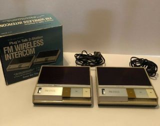 Vintage Realistic Fm Wireless Intercom Plug N Talk 2 Station 43 - 212 C