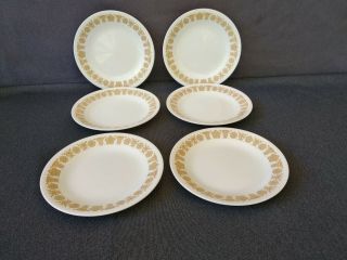 Vintage Corelle Corning Ware Butterfly Gold 6 3/4 " Side Plates - Set Of 6