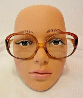 Vintage Geoffrey Beene By Victory Brown Oversized Eyeglasses Frames 53 16 130