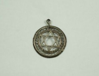Vintage Silver Star Of David Pendant,  Filigree - 6.  1g,  1.  5 " Tall