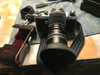 Miranda D 35mm Slr Vintage Film Camera W/ 135 Mm Zoom Lens With Case Strap