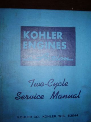Vintage Kohler Engine Two - Cycle Snowmobile Engine Master Parts And Service Manua