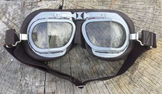 Vintage Halcyon Mk9 Motorcycle Aviation Goggles