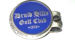 Vintage Druid Hills Golf Club (atlanta) Golf Ball Marker W/ Hat Clip 1970