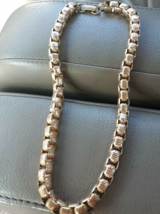 Sarah Coventry Shiny Textured Gold Tone Chain Necklace - Sara Cov Jewelry Vtg