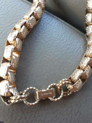 Sarah Coventry Shiny Textured Gold Tone Chain Necklace - Sara Cov Jewelry Vtg 3