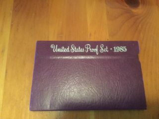 1985 United States Proof Set Coin Purple Collectors Numismatic Vintage
