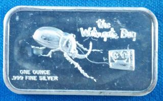 Vintage The Watergate Bug 1 Ounce.  999 Silver Art Bar - Colonial