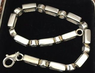 vintage jewellery stunning sterling silver and crystal baguette link bracelet 3