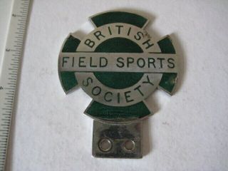 Old Vintage Retro British Field Sports Society Grill Car Badge