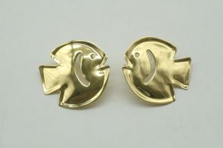 Vintage ’97 Sutton Hoo Carlton Ridge Gold Fish Earrings