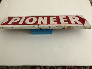 Vintage Pioneer Corn Feed Hybrid Sign Two Sided Tin 5