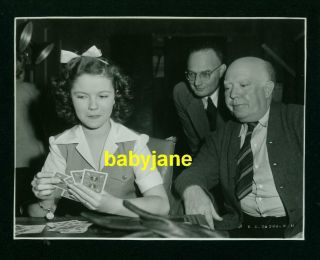 Shirley Temple Vintage 3x4 Photo 1942 Candid Playing Card Guy Kibbee Looking On
