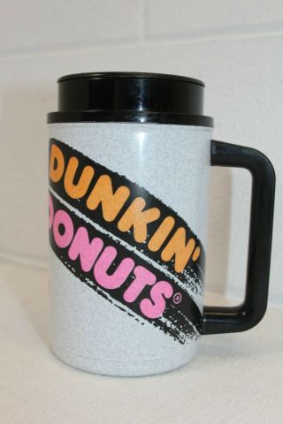 Vintage Whirley Dunkin Donuts Insulated Travel Coffee Mug Cup W/ Lid Orange/pink