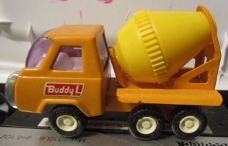 Vintage Buddy L Cement Truck Orange & Yellow Pressed Steel Made Japan Toy 1960 
