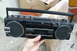 Sanyo Vintage Single Cassette Am/fm Stereo Boombox Player Recorder Black M7022