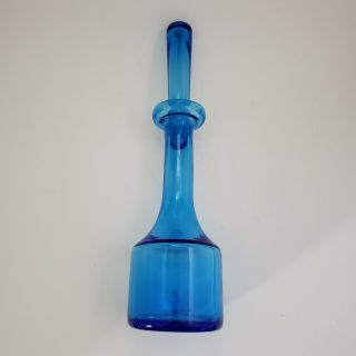 Vintage Cobalt Blue Glass Decanter Hand Blown Tall 6 " Stopper