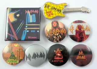 Def Leppard Badges 8 X Vintage Def Leppard Pin Badges Joe Elliott Metal