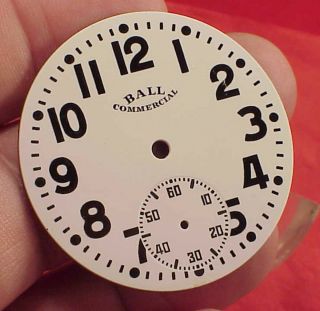 Vintage Enamel Ball Commercial Swiss 16 Size Vintage Pocket Watch Dial