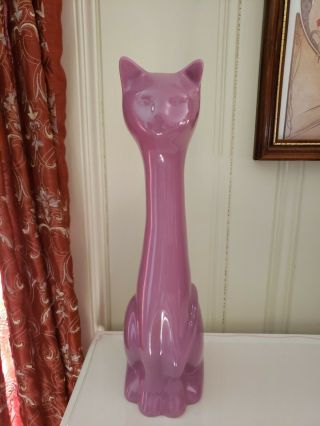 Vintage Pink Ceramic Cat Toilet Brush Holder Fun Fun Fun