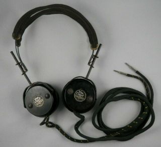 Vintage C.  F.  Cannon Ny The Chief Headphones Headset Radio Telephone Telegraph