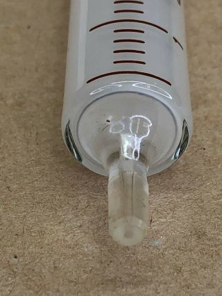 Vintage B - D Yale Becton Dickinson & Co 5cc 5Y Glass Hypodermic Syringe Glass Tip 5