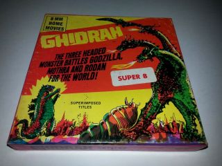 Vintage Horror 8 Film Reel Ghidrah Battles 8mm Monster Sci - Fi Godzilla