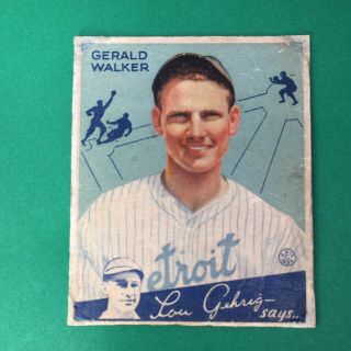 Vtg 1934 Goudey Card 81 Canadian (20x Rarer) Gerald Walker Detroit Tigers