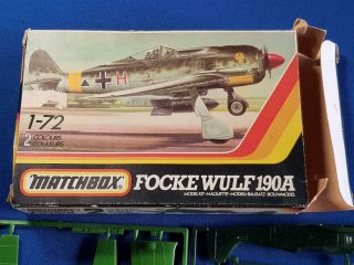 Vintage " Matchbox " Focke Wulf 190a Plastic Model Kit 1 : 72 Scale Gb Complete