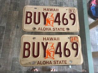 Vintage License Plate Hawaii Hi License Plate Aloha State 1989