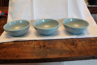 3 Vintage Russel Wright Iroquois Ice Blue Cereal Bowls