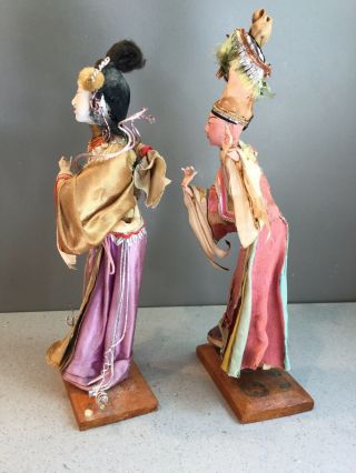 Antique Vtg Chinese Choi Chung Hong Kong Dancing Dolls Figurines 10 