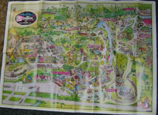 Vintage The Usa Storytown Fun Park Lake George Ny Map 34 " X 24 1/2 "