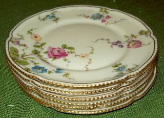 6 Vintage Castleton China Sunnyvale Pattern Bread & Butter Plates/made In U.  S.  A.