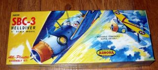 Vintage Curtiss Sbc - 3 " Helldiver " Model Airplane / 1/48 Scale Aurora / Seal
