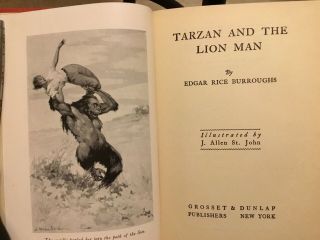 Vintage TARZAN and the LION MAN Edgar Rice Burroughs J.  Allen St.  John Art 1934 5
