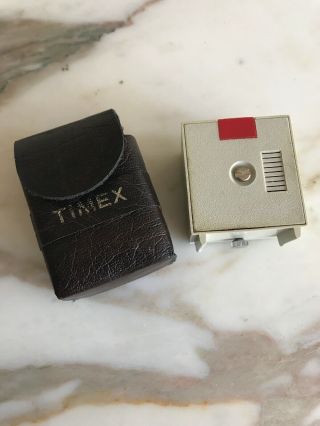 Vintage TIMEX Wind - up Mini - Alarm Travel Clock With Case 1 1/2 